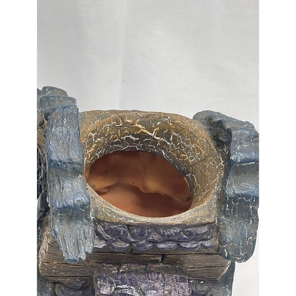 VINTAGE HALLOWEEN HAUNTED BAT HOUSE Ceramic Candle Holder  RARE - Picture 9 of 16